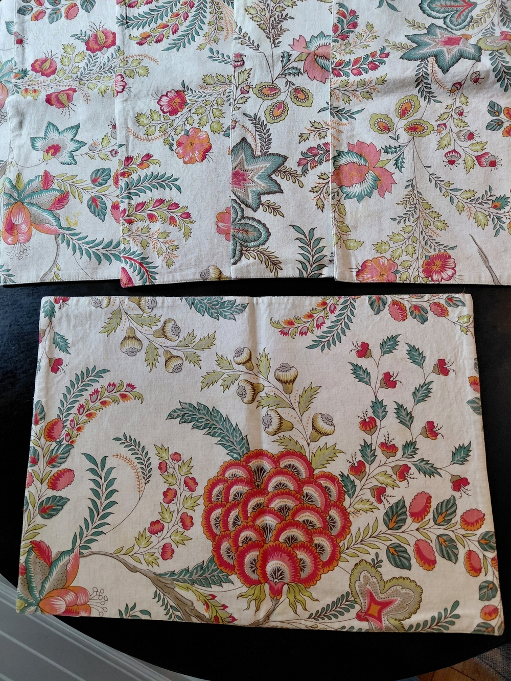 Cost Plus World Market Floral Placemat Set in Cream, Coral and Green 6